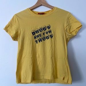 Drugs are for Thugs Yellow Vintage T-Shirt